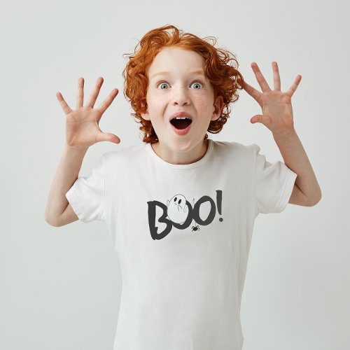 Bold Black Boo Kids T_Shirt