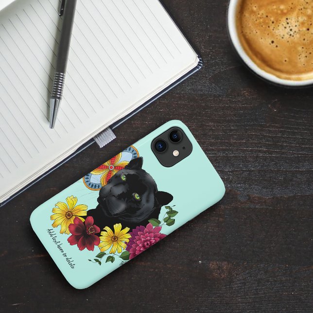 Bold Black Botanical Floral Panther Illustration Case-Mate iPhone Case (Creator Uploaded)