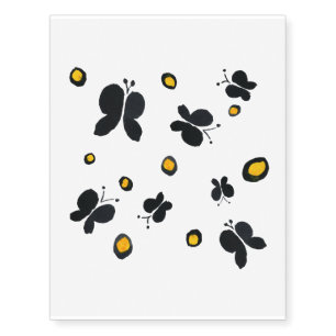 Bold Black Butterflies Temporary Tattoos