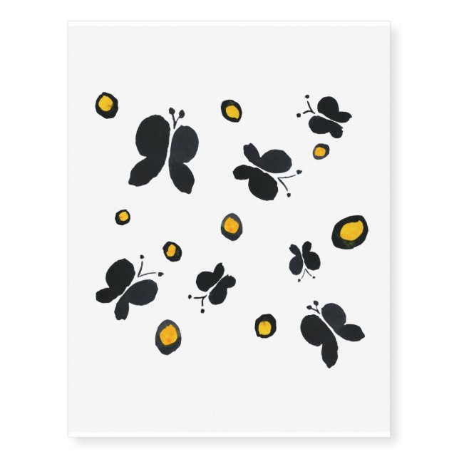 Bold Black Butterflies Temporary Tattoos (Front)