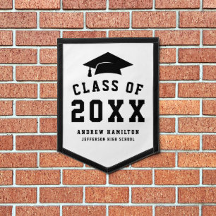 Bold Black Class of 2026 Graduation Pennant