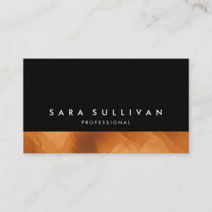 Bold Black Copper Grunge Stripe Business Card