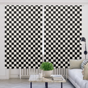 Bold Black Cream Checkered Pattern Blackout Curtains