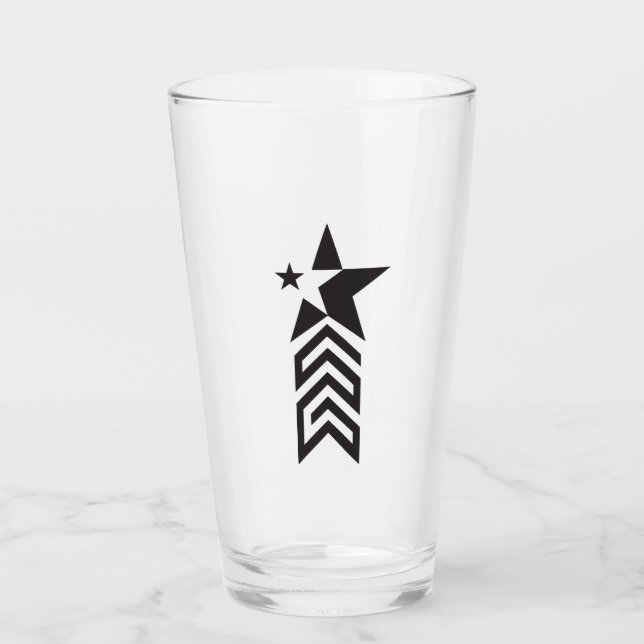 Bold Black Geometric Star Glass (Front)