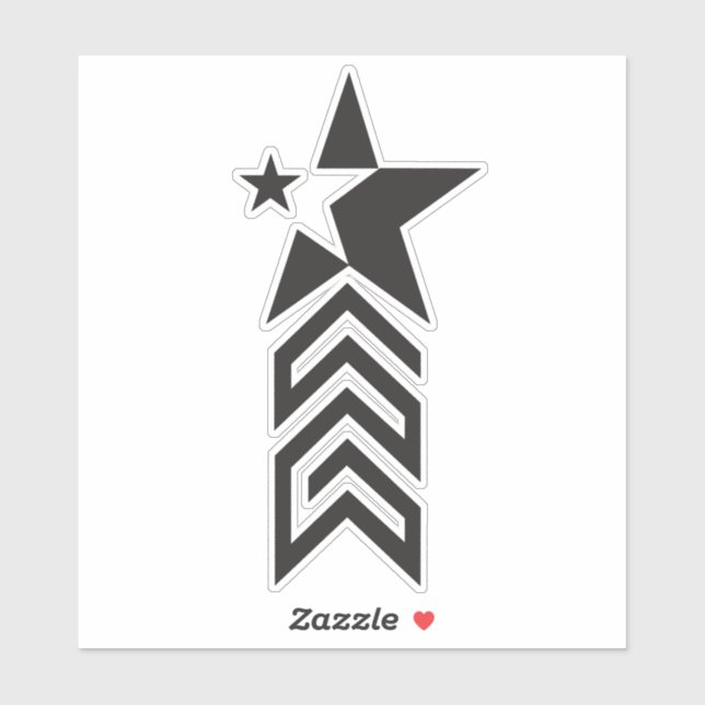 Bold Black Geometric Star Sticker (Sheet)