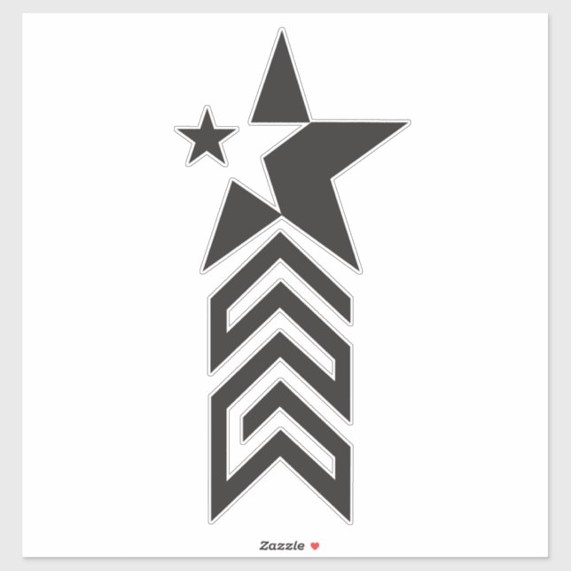 Bold Black Geometric Star Sticker (Sheet)