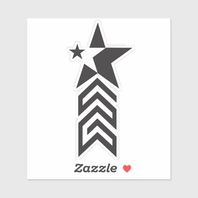 Bold Black Geometric Star Sticker (Sheet)