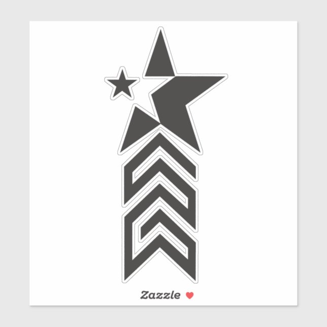 Bold Black Geometric Star Sticker (Sheet)