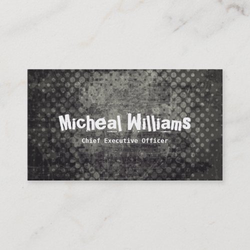 Bold Black Grunge CEO Company Business Cards