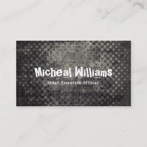Customizable Bold Black Grunge CEO Company Business Cards