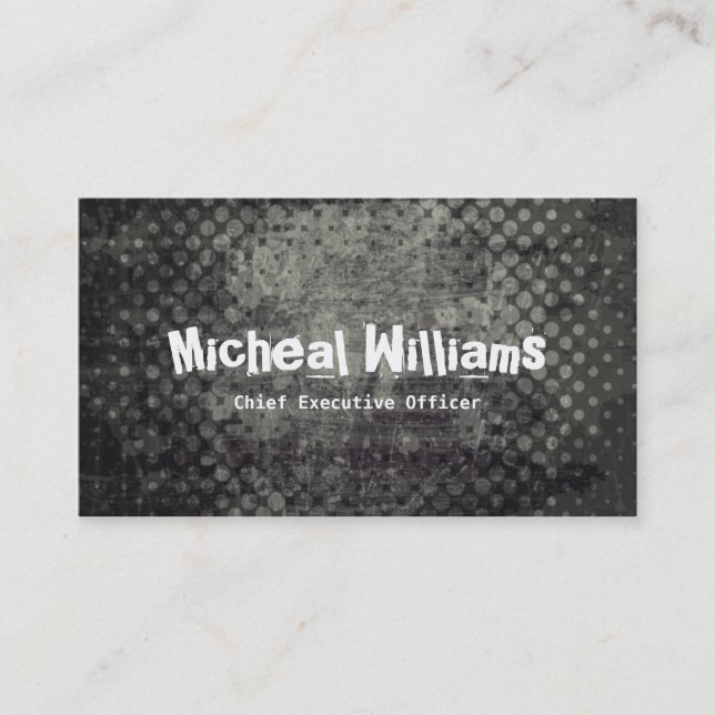 Bold Black Grunge CEO Company Business Cards (Front)
