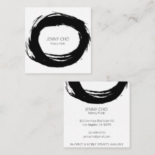 Bold Black Ink Paint Ring Notary Modern Simple  Square Business Card