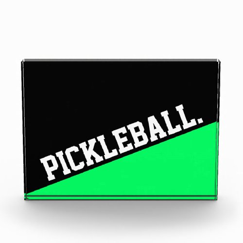 Bold Black Lime White PICKLEBALL Sports Letters Photo Block