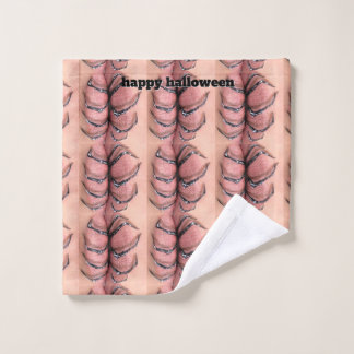 Bold Black Line Lips – Edgy Minimalist Lip Art Wash Cloth