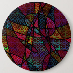 Bold Black Lines & Multicolored, Abstract Textures Pinback Button