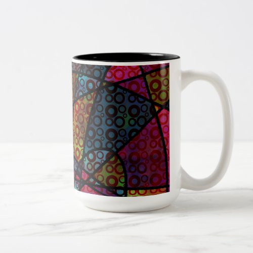 Bold Black Lines  Multicolored Abstract Textures Two_Tone Coffee Mug