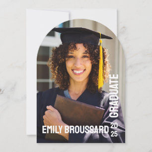 Bold Black Minimalist  Arch Photo Graduation Party Invitation