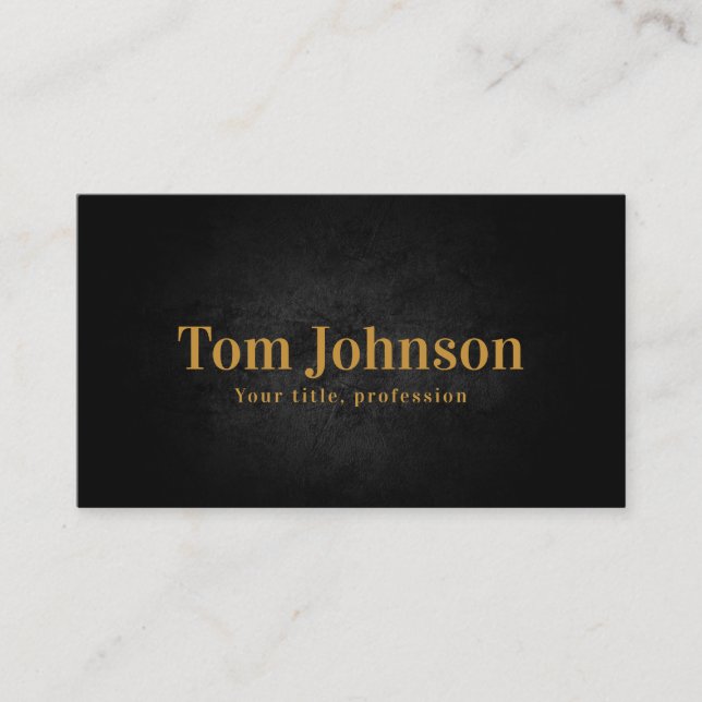 Bold Black Modern Gold Lettering Business Service Card (Front)