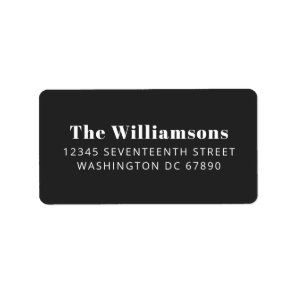 Bold Black Modern Typography Custom Return Address Label
