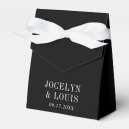 Bold Black Modern Wedding Favor Boxes