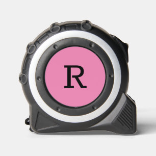 Bold Black Monogram on Pink Tape Measure