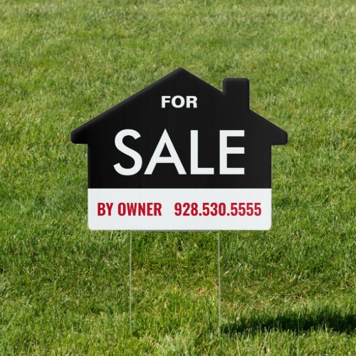 Bold Black SALE By Owner Real Estate  Sign