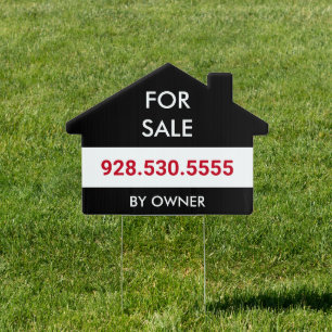 Bold Black SALE By Owner Real Estate  Sign