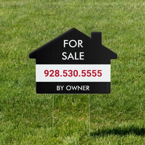 Bold Black SALE By Owner Real Estate  Sign