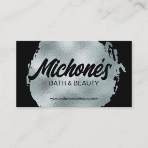 Bold Black Silver Foil Modern Luxury Glamorous Business Card