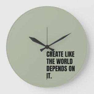 Bold Black Typography Artists Minimalist Powerful Large Clock