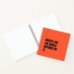 Bold Black Typography Artists Minimalist Powerful  Notebook