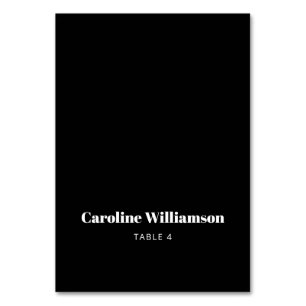 Bold Black Typography Custom Table Place Card