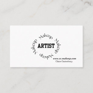 Bold Black Typography Makeup Artist Business Card