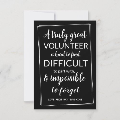 bold black volunteer appreciation week tropical card