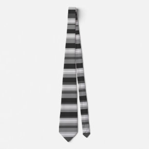 bold black  white and gray stripes neck tie