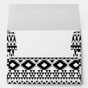 Bold Black White Aztec Geometric tribal pattern Envelope