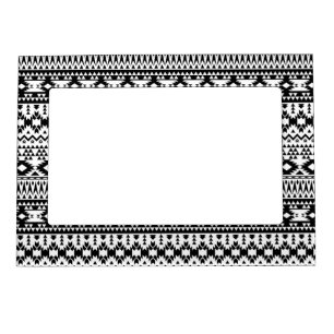 Bold Black White Aztec Geometric tribal pattern Magnetic Frame