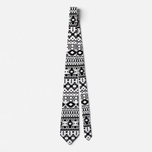 Bold Black White Aztec Geometric tribal pattern Neck Tie