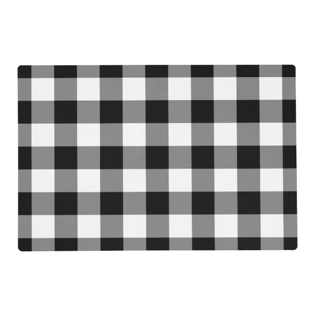 Bold Black White Buffalo Check Pattern Placemat Zazzle