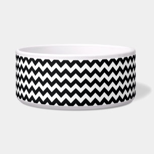 Bold Black & White Chevron Zig Zag Pattern Bowl