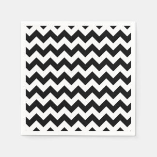 Black And White Chevron Paper Napkins | Zazzle