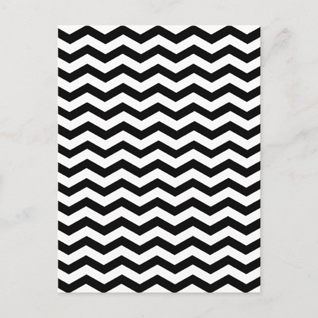 Bold Black White Chevron Zigzag Geometric Pattern Postcard (Front)