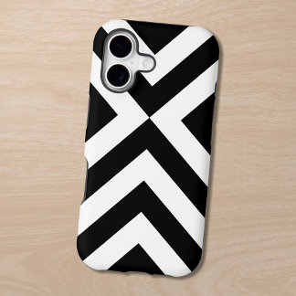 Bold Black White Chevrons Pattern iPhone 17 Case