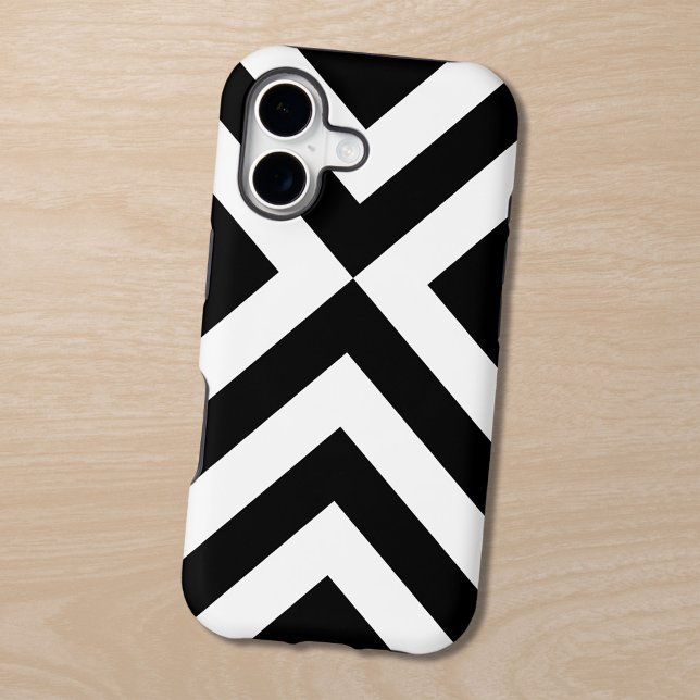 Bold Black White Chevrons Pattern Case-Mate iPhone Case (Bold Black White Chevrons Pattern Case-Mate iPhone Case in situ)