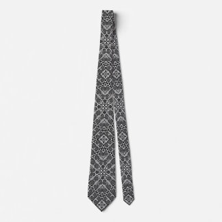 Bold Black White Geometric Art Pattern Neck Tie