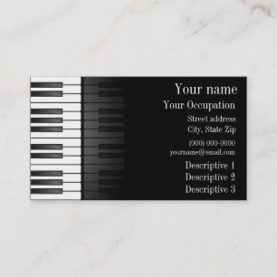 Bold Black White Keyboard Design Business Card