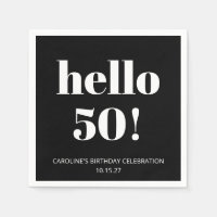 Bold Black White Modern Chic 50th Birthday Party