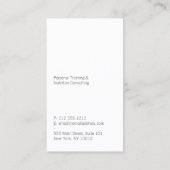 Bold Black/White Personal Trainer Business Card (Back)