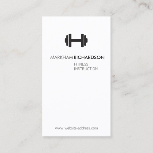 Bold BlackWhite Personal Trainer Business Card