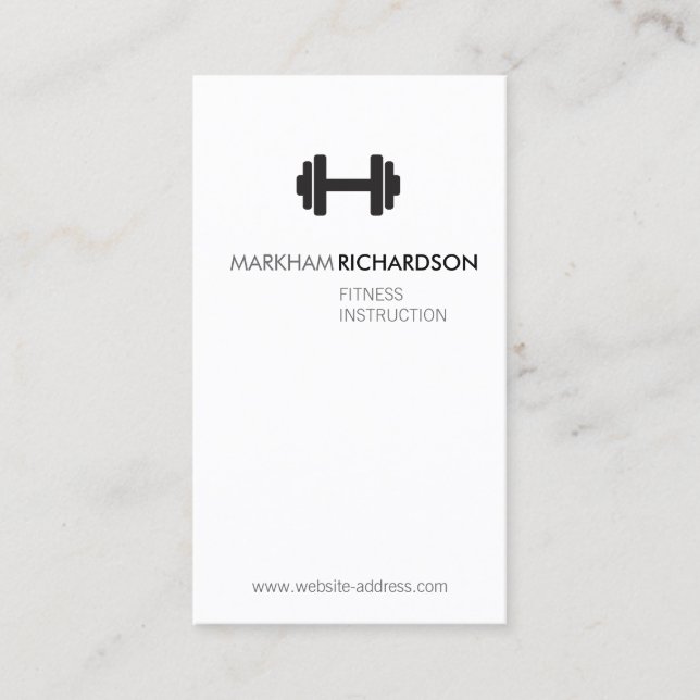 Bold Black/White Personal Trainer Business Card (Front)